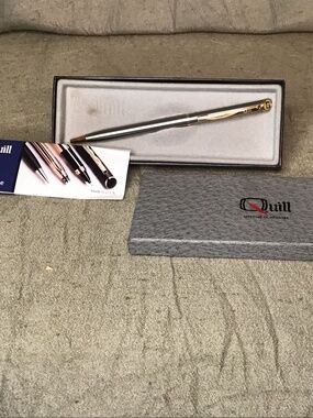 NWT Vintage Quill Ballpoint Stainless Steel Barrel w/ Gold-tone Box &. Paper.